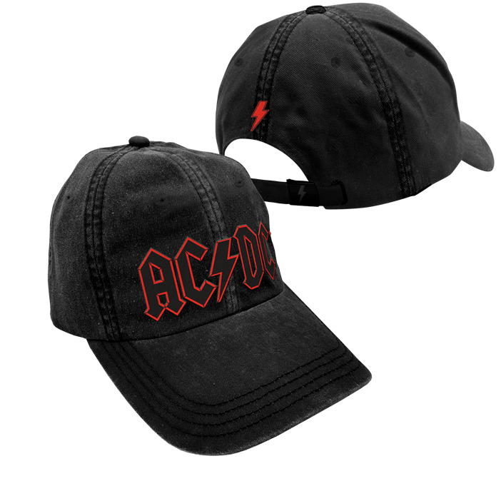 Ac/Dc Black Logo Washed Cap – Licensing Essentials